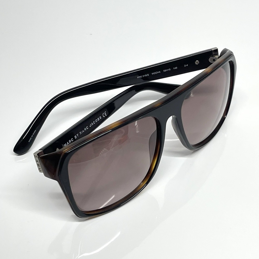 Marc Jacobs Sunglasses MMJ316S WDCHA Tortoiseshell Frame Flat Top Purple Lens
